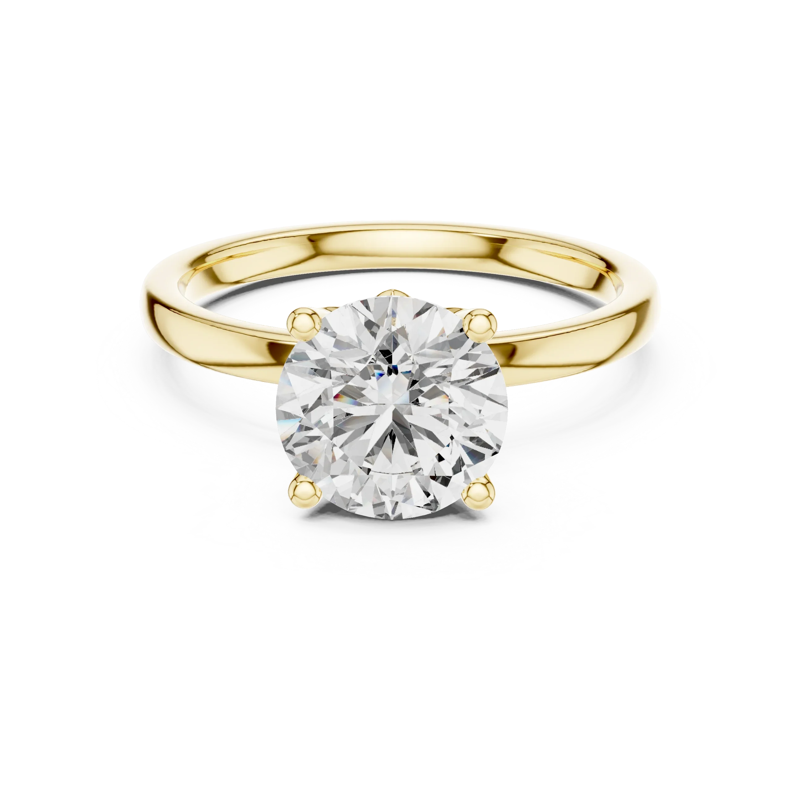 18K Gold Round Lab Grown Diamond Hidden Hollow Engagement Ring 2.14 CT