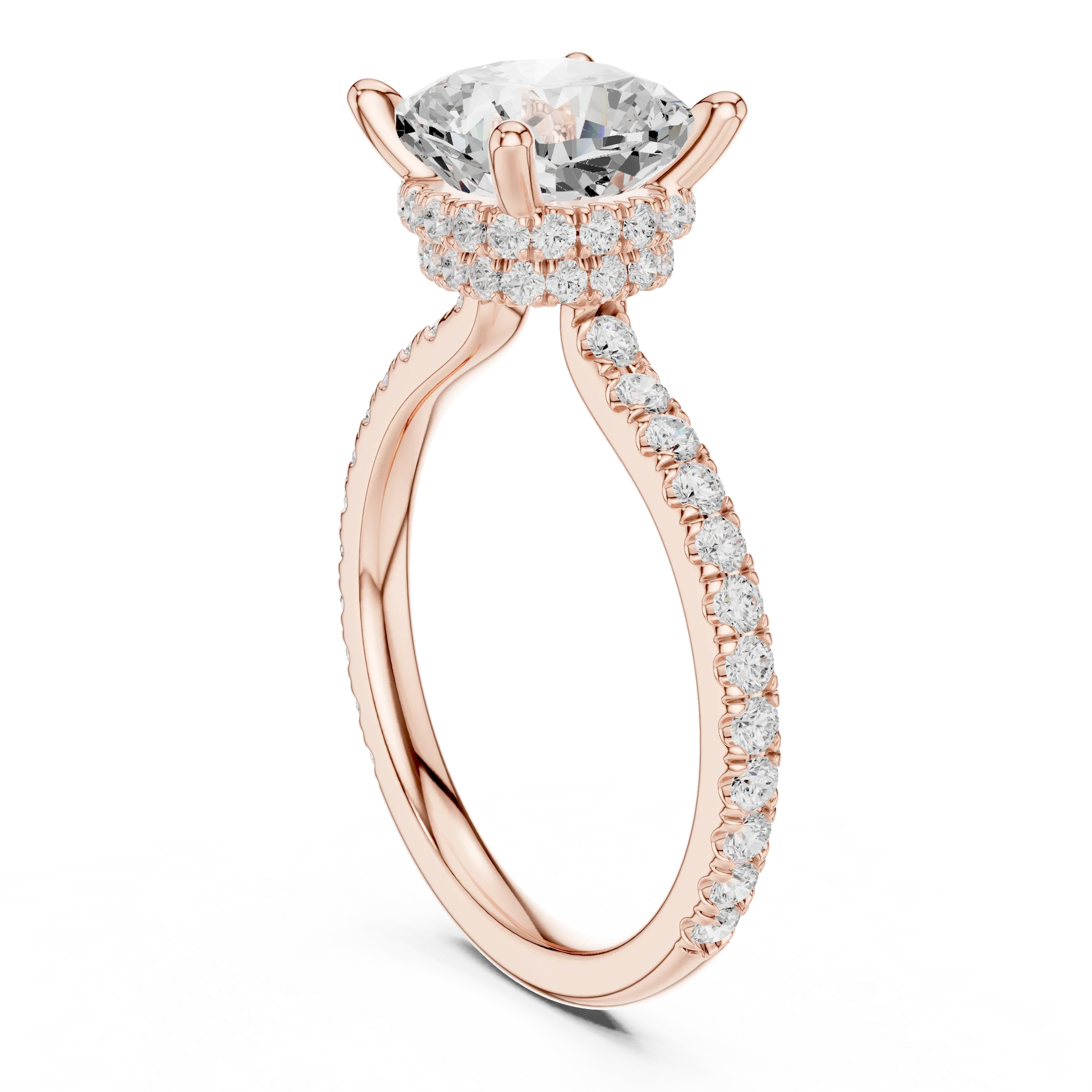 Cushion Cut Moissanite 3.76 CTW Double Hidden Halo Engagement Diamond Ring with 14K White Gold