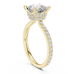 Cushion Cut Moissanite 3.76 CTW Double Hidden Halo Engagement Diamond Ring with 14K White Gold