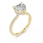 Heart Cut Moissanite 3.76 CTW Double Hidden Halo Engagement Diamond Ring with 14K White Gold
