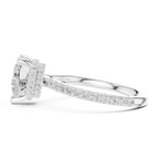 Heart Cut Moissanite 3.76 CTW Double Hidden Halo Engagement Diamond Ring with 14K White Gold