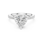 Heart Cut Moissanite 3.76 CTW Double Hidden Halo Engagement Diamond Ring with 14K White Gold