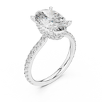 3.74 CT Oval Moissanite Hidden Halo D Color White Gold Ring