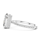 3.74 CT Oval Moissanite Hidden Halo D Color White Gold Ring