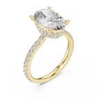 3.74 CT Oval Moissanite Hidden Halo D Color White Gold Ring