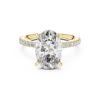 3.74 CT Oval Moissanite Hidden Halo D Color White Gold Ring