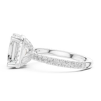Asscher Cut Hidden Halo Engagement Ring with Pavé Diamond Band