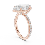 Marquise Shaped Lab Diamond Alternative Ring with Micro-Pavé Hidden Halo 10K Yellow Gold