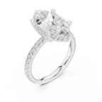 Marquise Shaped Lab Diamond Alternative Ring with Micro-Pavé Hidden Halo 10K Yellow Gold