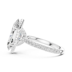Marquise Shaped Lab Diamond Alternative Ring with Micro-Pavé Hidden Halo 10K Yellow Gold