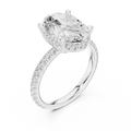 Oval Shaped Lab Diamond Alternative Ring with Micro-Pavé Hidden Halo