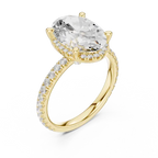 Oval Shaped Lab Diamond Alternative Ring with Micro-Pavé Hidden Halo