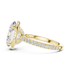 Oval Shaped Lab Diamond Alternative Ring with Micro-Pavé Hidden Halo