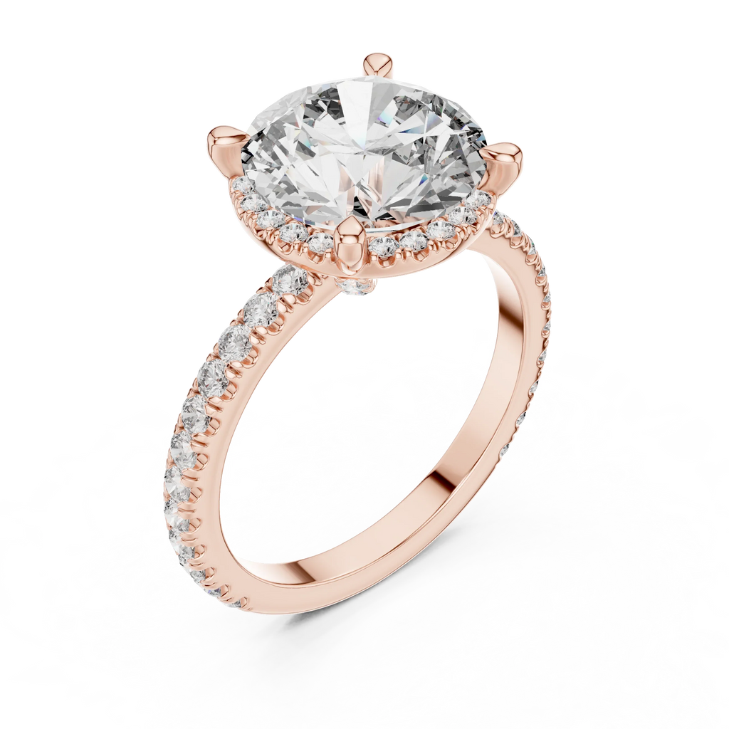925 Silver Round Moissanite Engagement Ring