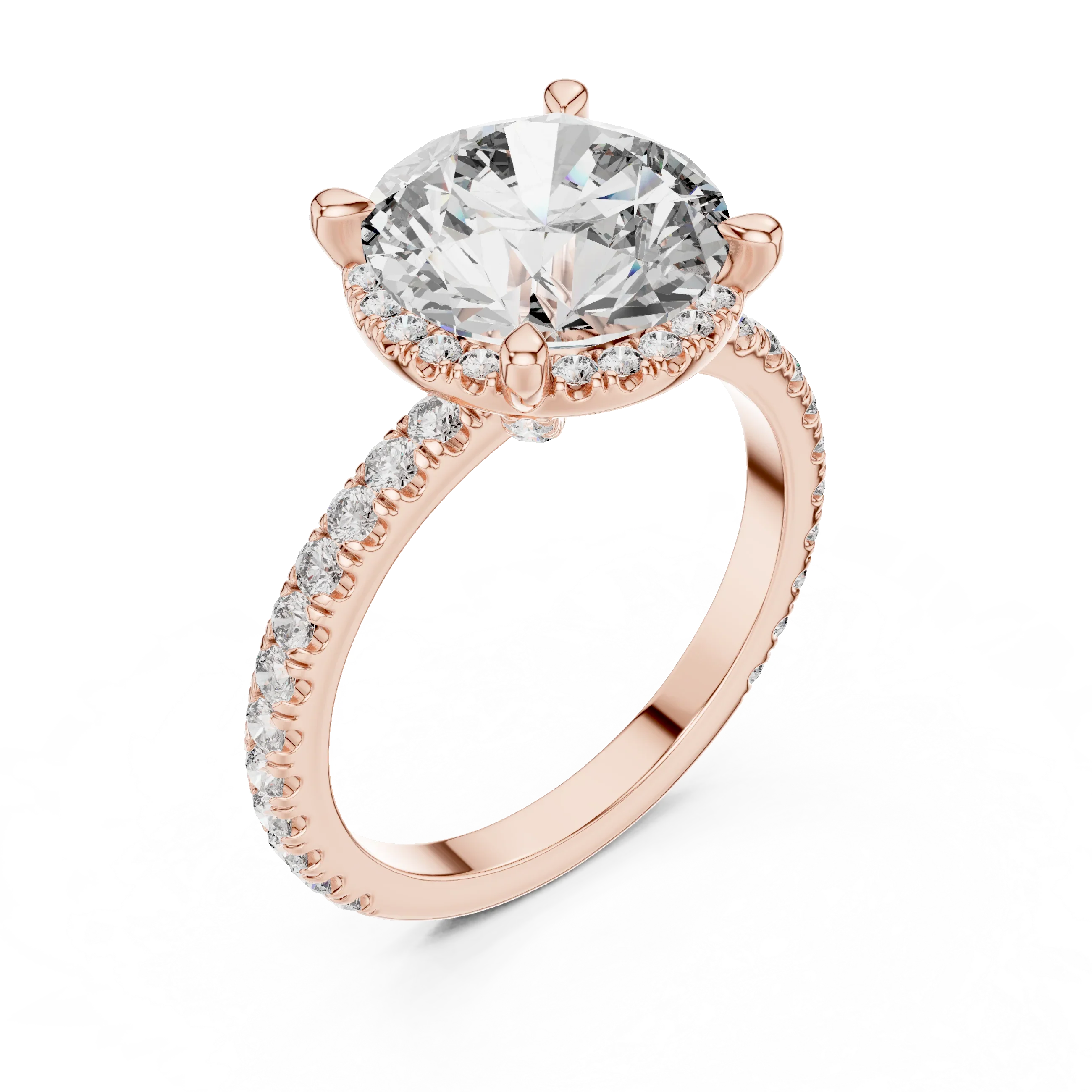 925 Silver Round Moissanite Engagement Ring