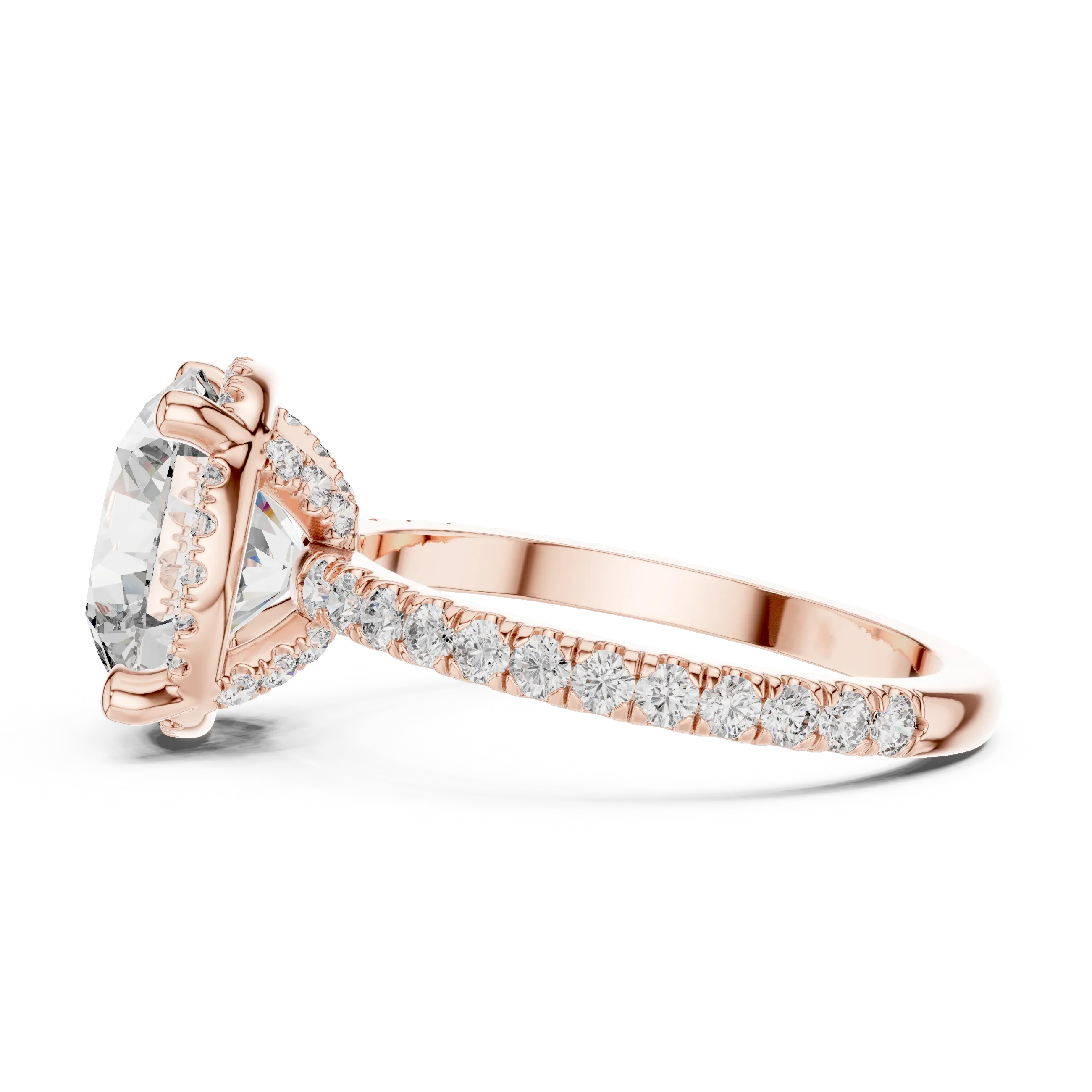 925 Silver Round Moissanite Engagement Ring
