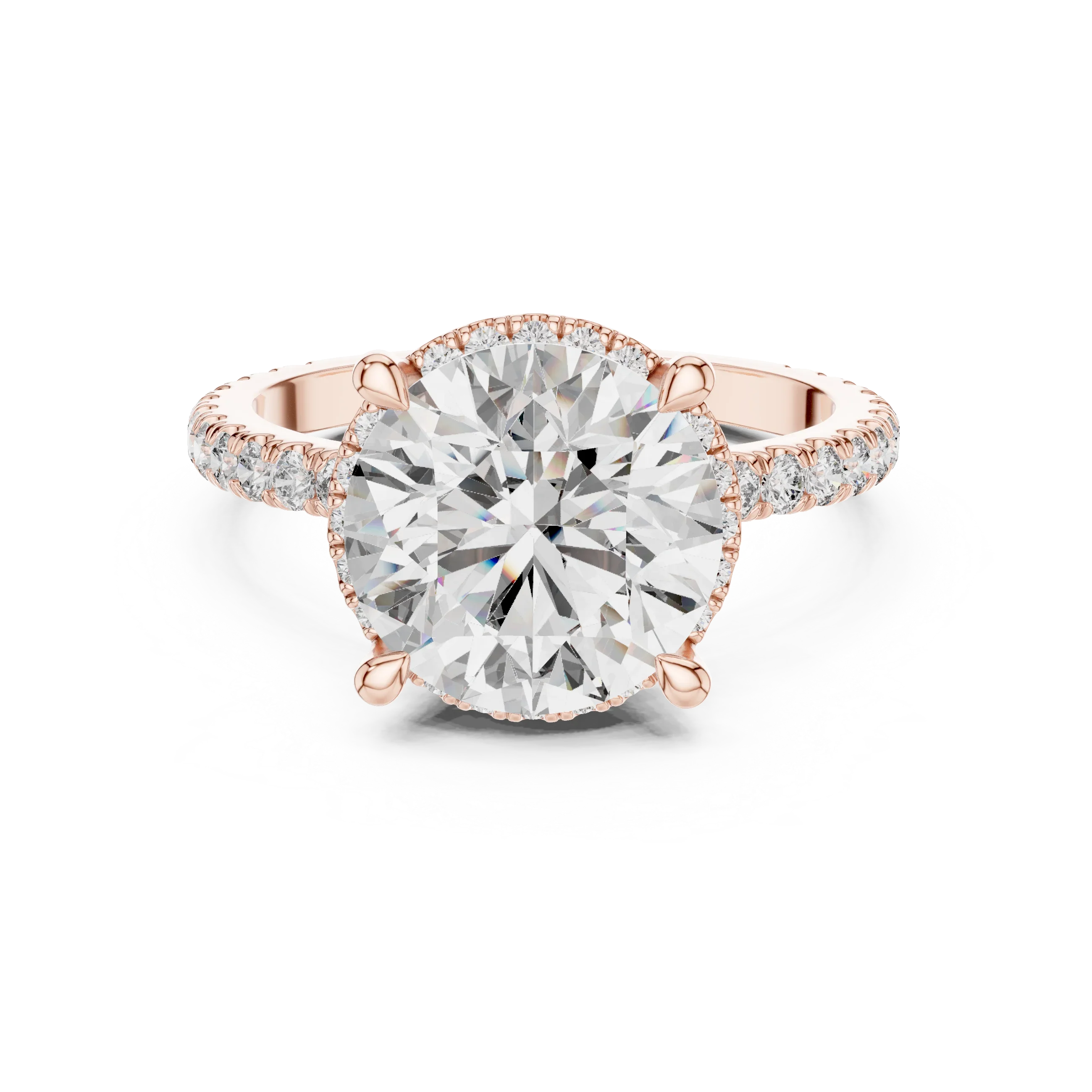 925 Silver Round Moissanite Engagement Ring