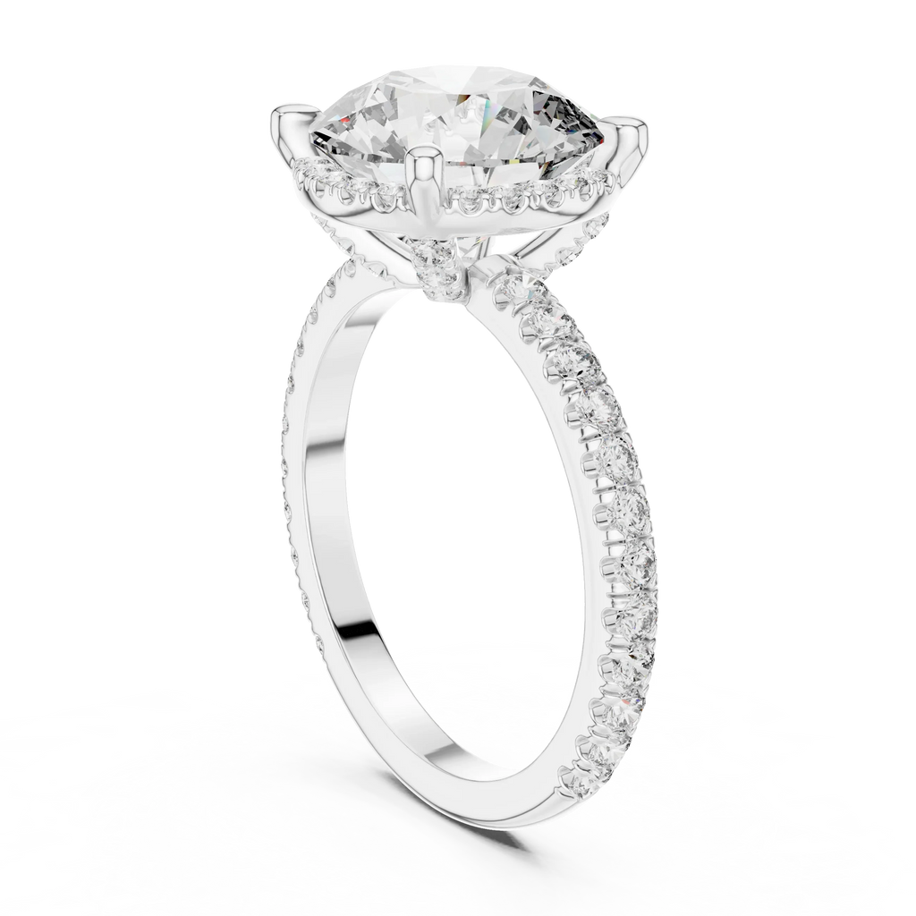 925 Silver Round Moissanite Engagement Ring