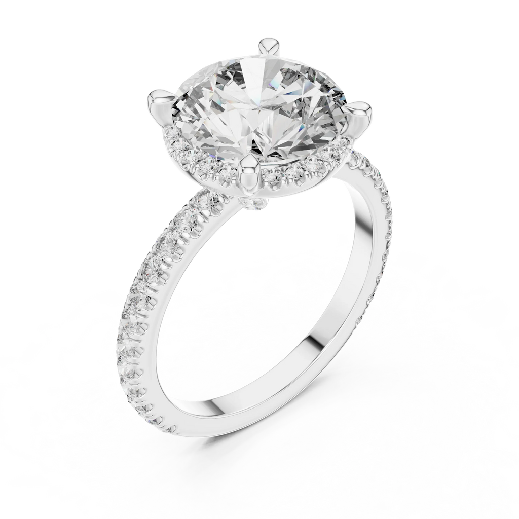 925 Silver Round Moissanite Engagement Ring