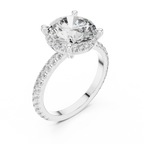 925 Silver Round Moissanite Engagement Ring