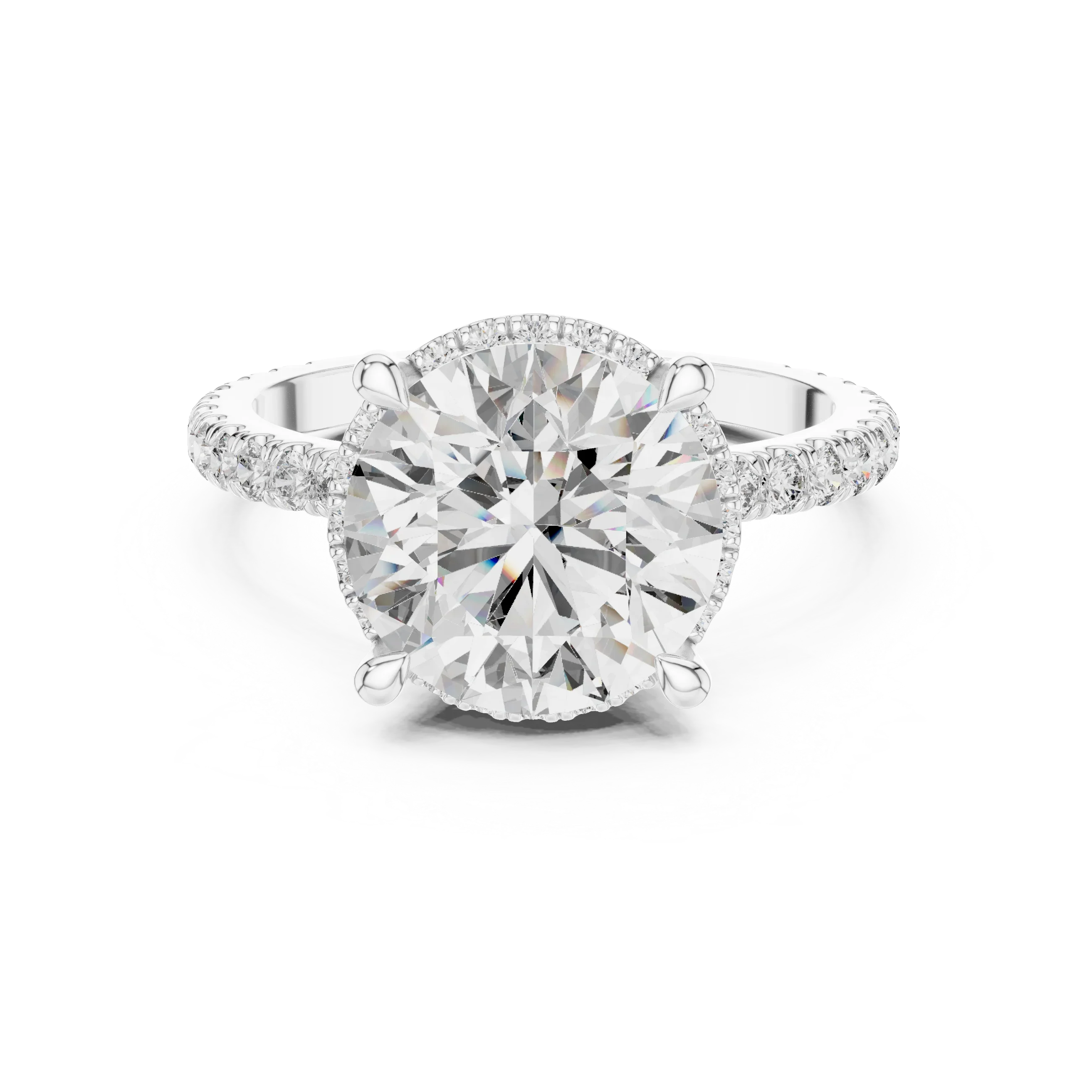 925 Silver Round Moissanite Engagement Ring