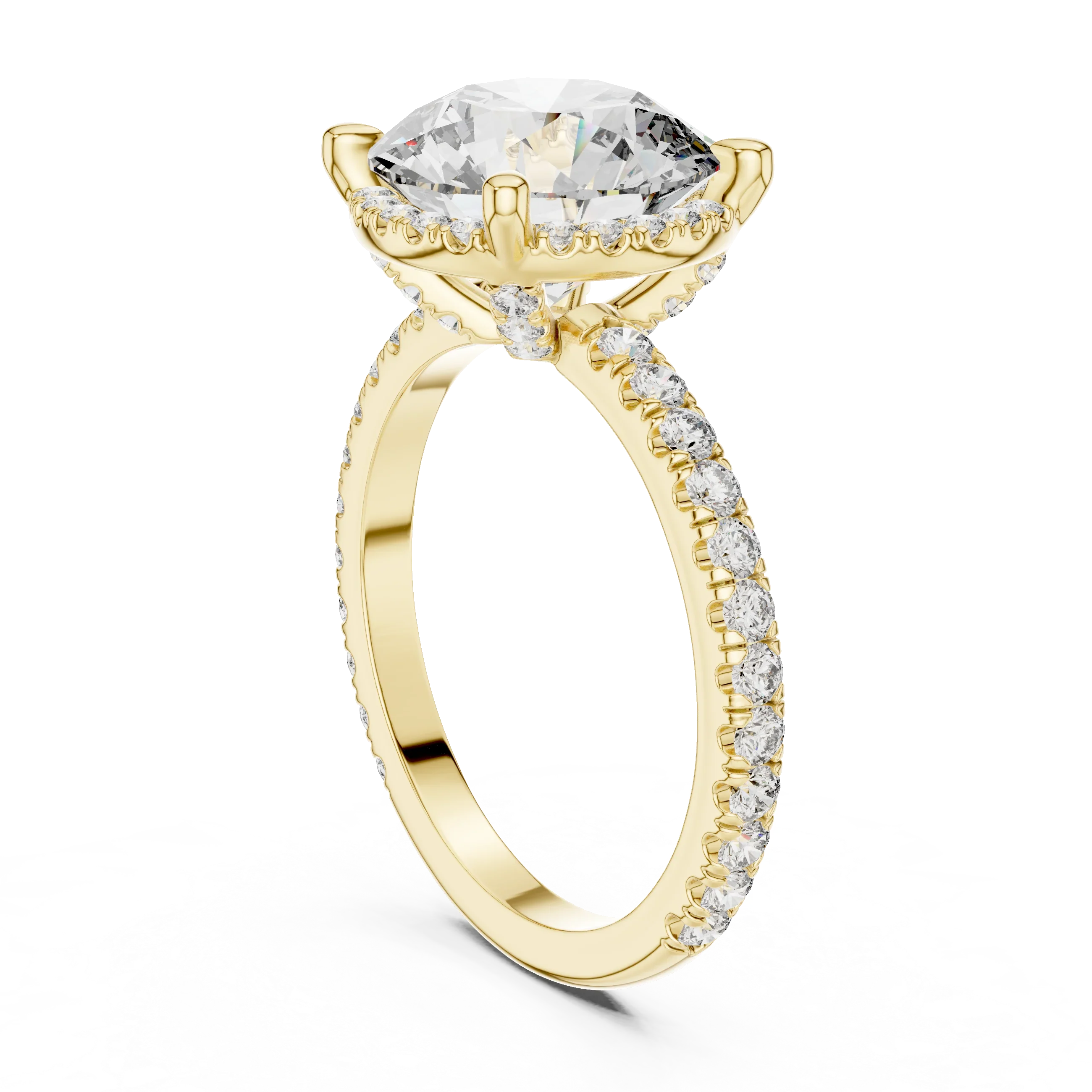 925 Silver Round Moissanite Engagement Ring