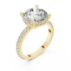 925 Silver Round Moissanite Engagement Ring