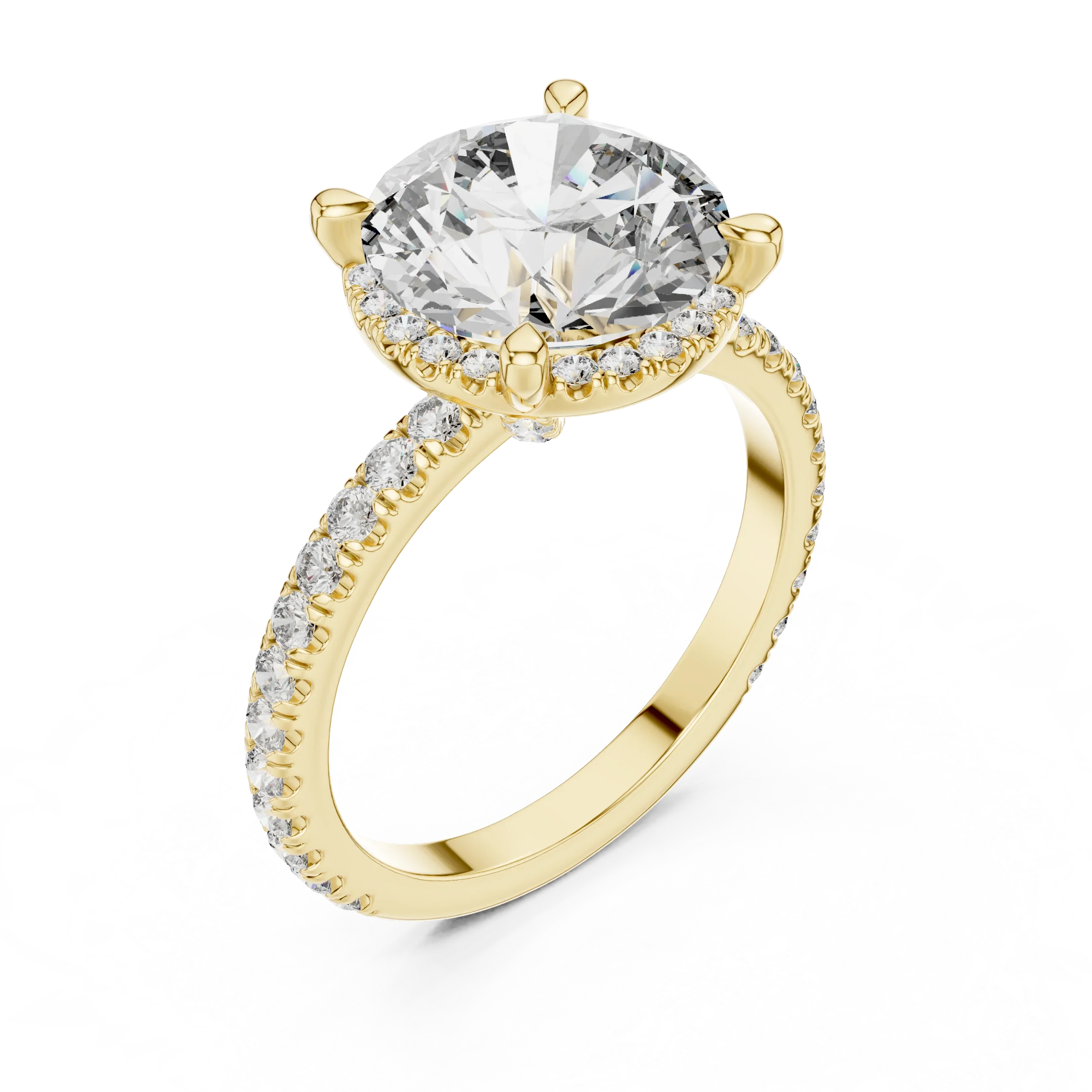 925 Silver Round Moissanite Engagement Ring