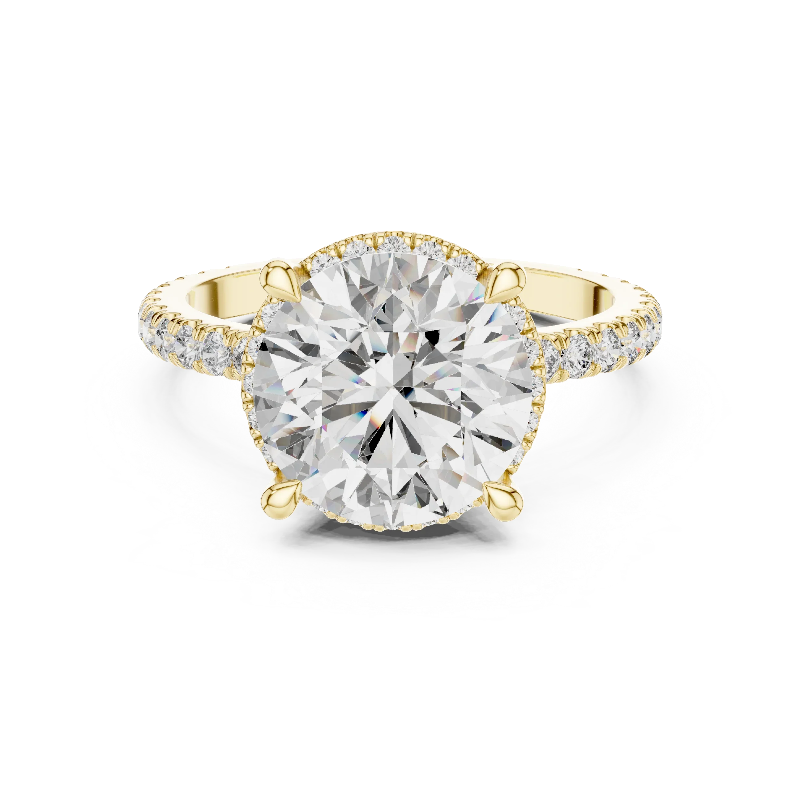 925 Silver Round Moissanite Engagement Ring