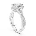Halo Pear Lab Diamond Engagement Ring 3.16 CT Twisted Band