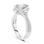 Halo Pear Lab Diamond Engagement Ring 3.16 CT Twisted Band