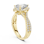 Halo Pear Lab Diamond Engagement Ring 3.16 CT Twisted Band