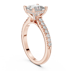 14K Gold Princess Cut Handcrafted VVS1 Lab Grown Engagement Ring 2.25 CT