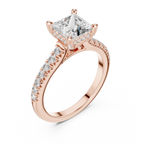 14K Gold Princess Cut Handcrafted VVS1 Lab Grown Engagement Ring 2.25 CT