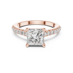 14K Gold Princess Cut Handcrafted VVS1 Lab Grown Engagement Ring 2.25 CT