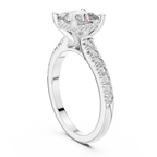 14K Gold Princess Cut Handcrafted VVS1 Lab Grown Engagement Ring 2.25 CT