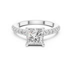 14K Gold Princess Cut Handcrafted VVS1 Lab Grown Engagement Ring 2.25 CT