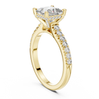 14K Gold Princess Cut Handcrafted VVS1 Lab Grown Engagement Ring 2.25 CT