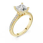 14K Gold Princess Cut Handcrafted VVS1 Lab Grown Engagement Ring 2.25 CT