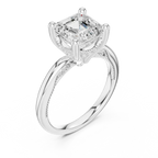 Lab Grown Asscher Diamond Engagement Ring in 10K White Gold