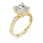 Lab Grown Asscher Diamond Engagement Ring in 10K White Gold