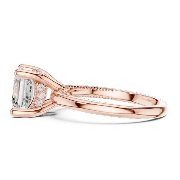Lab Grown Asscher Diamond Engagement Ring in 10K White Gold