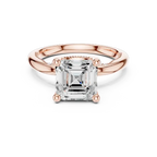 Lab Grown Asscher Diamond Engagement Ring in 10K White Gold