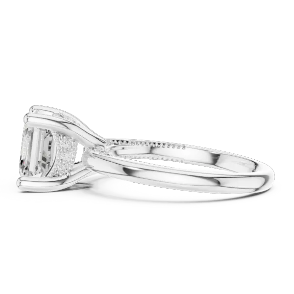 Lab Grown Asscher Diamond Engagement Ring in 10K White Gold