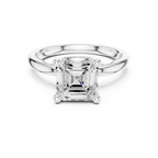 Lab Grown Asscher Diamond Engagement Ring in 10K White Gold
