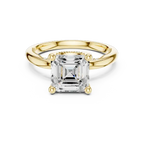 Lab Grown Asscher Diamond Engagement Ring in 10K White Gold