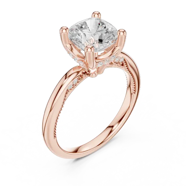 2.63 CT Cushion Cut Diamond Wedding Ring 14K White Gold