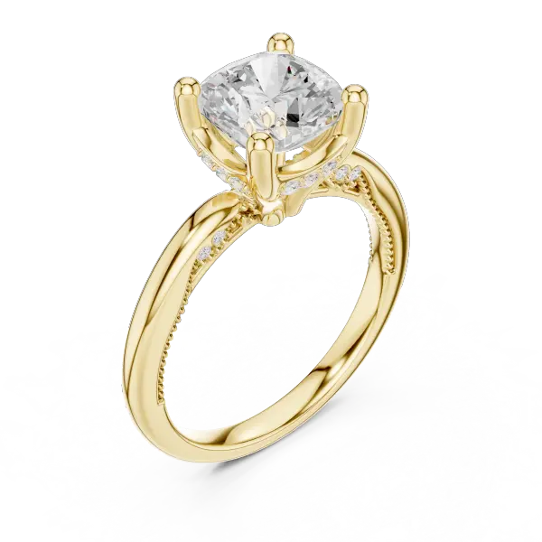 2.63 CT Cushion Cut Diamond Wedding Ring 14K White Gold