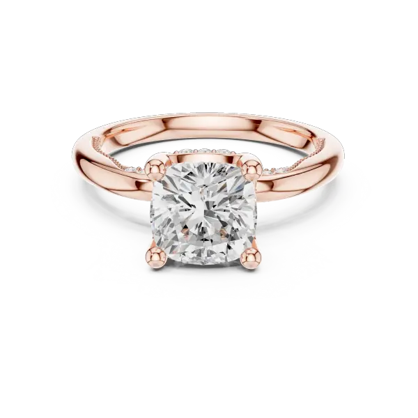 2.63 CT Cushion Cut Diamond Wedding Ring 14K White Gold