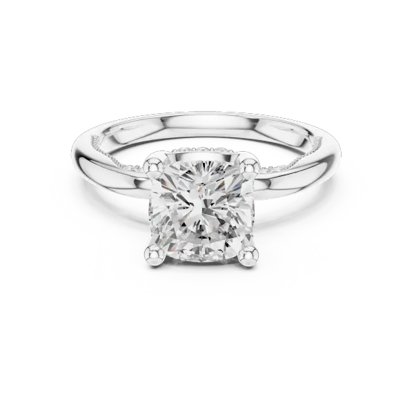 2.63 CT Cushion Cut Diamond Wedding Ring 14K White Gold